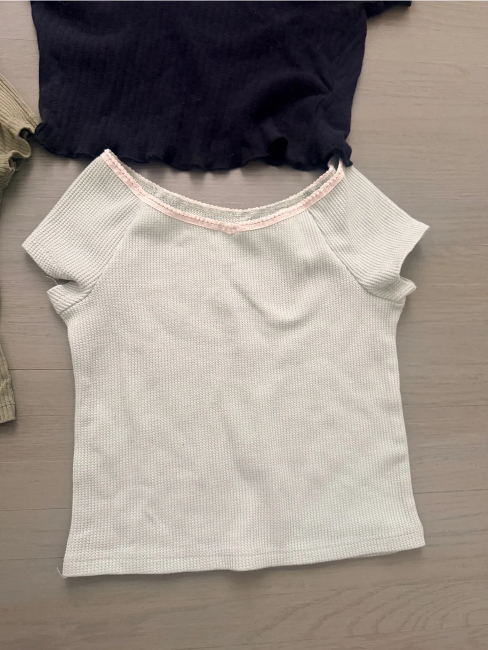 Kids Ribbed Short Sleeve Tops - Assorted Colors